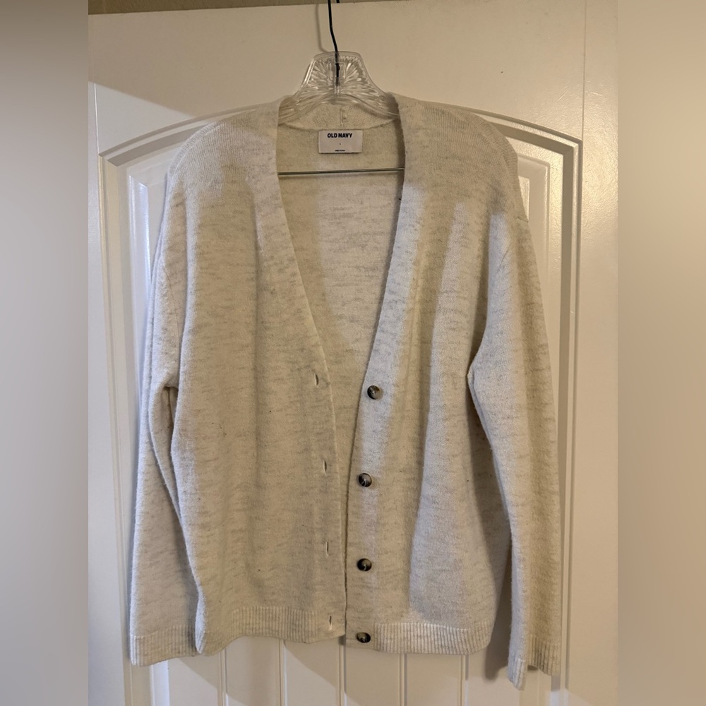 Old Navy Women's Cream Cardigan Sweater